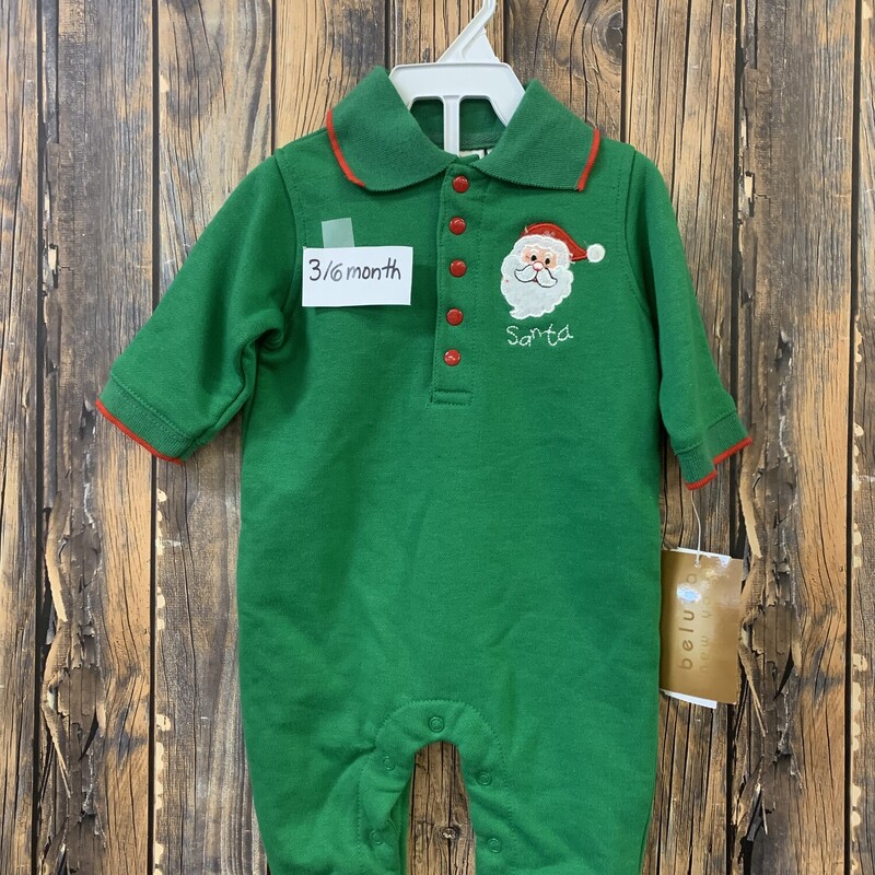 Green Red Santa Outfit, Size: 3-6m