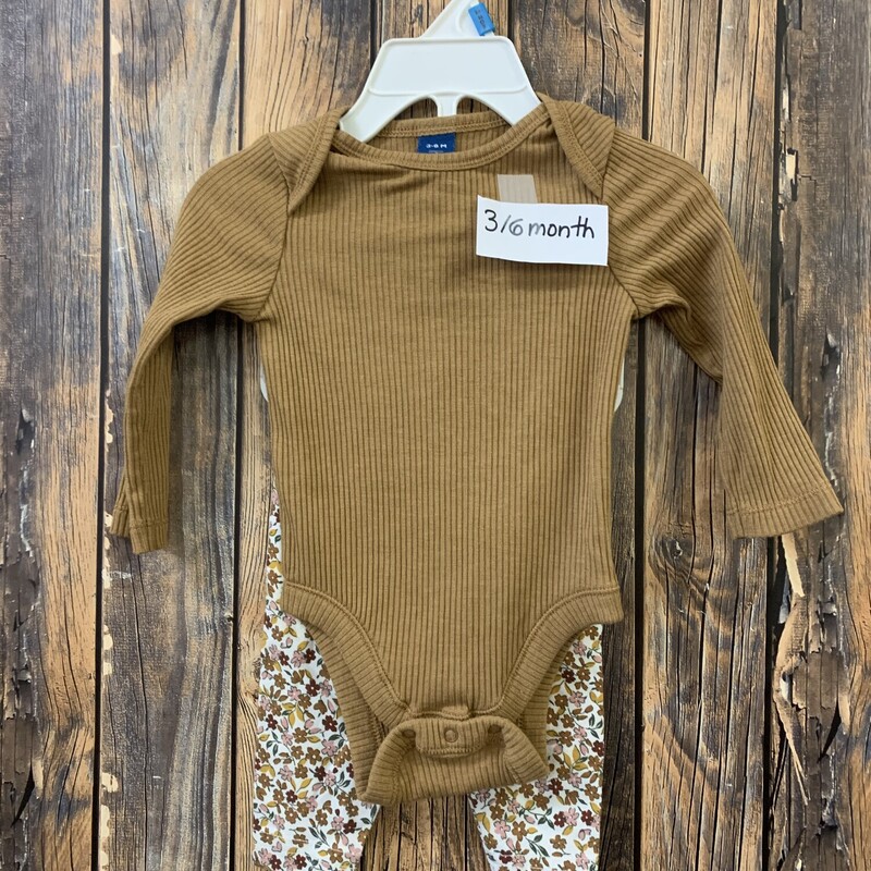 Fall Gold Flower Outfit, Size: 3-6m