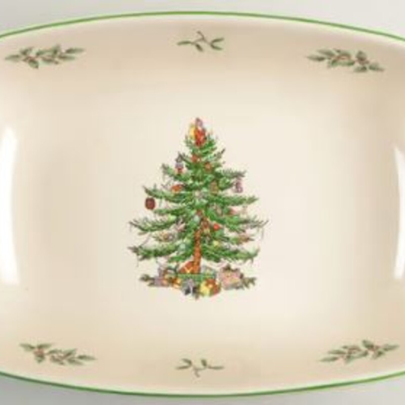 Spode Rectangle Christmas Tree Baker with Handles
Xmas colors Size: 14 x 7.5W