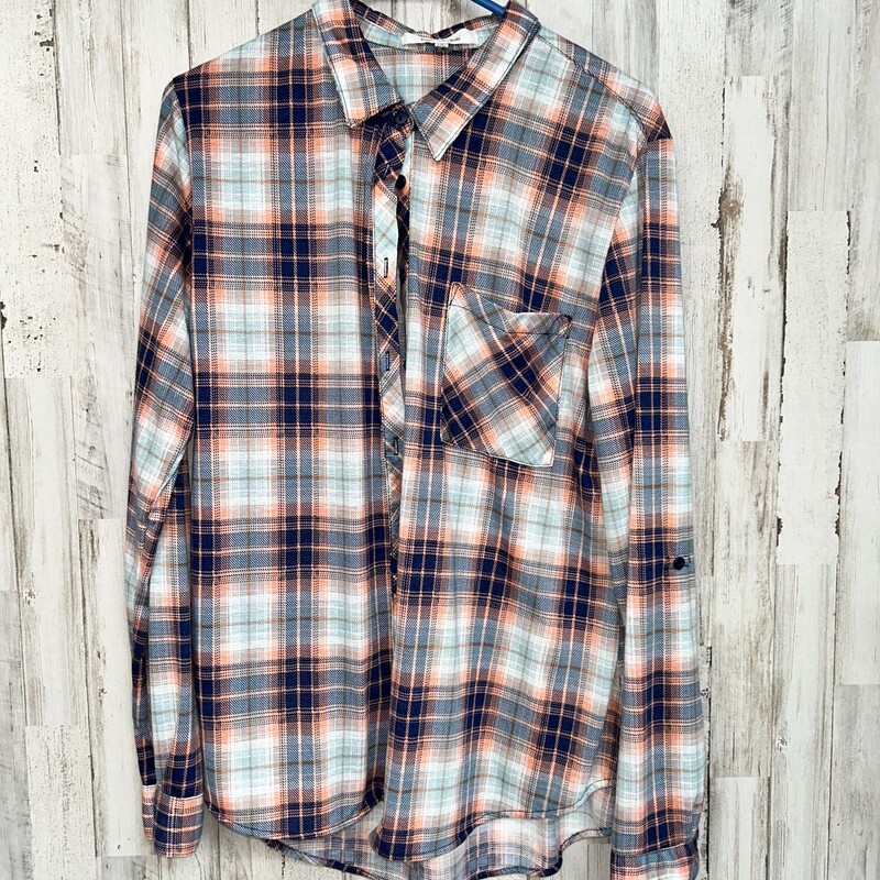 L Blue/Pink Plaid Flannel