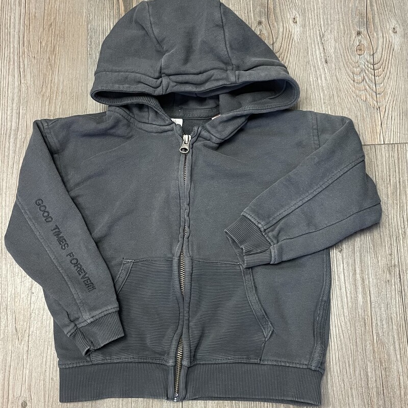 Zara Zip Hoodie, Grey, Size: 4-5Y