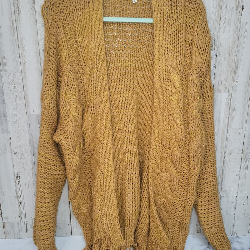 L Mustard Knit Cardigan