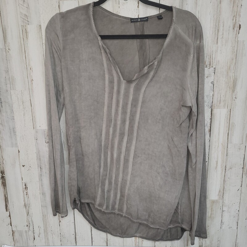 S Grey Wash V Cut Top