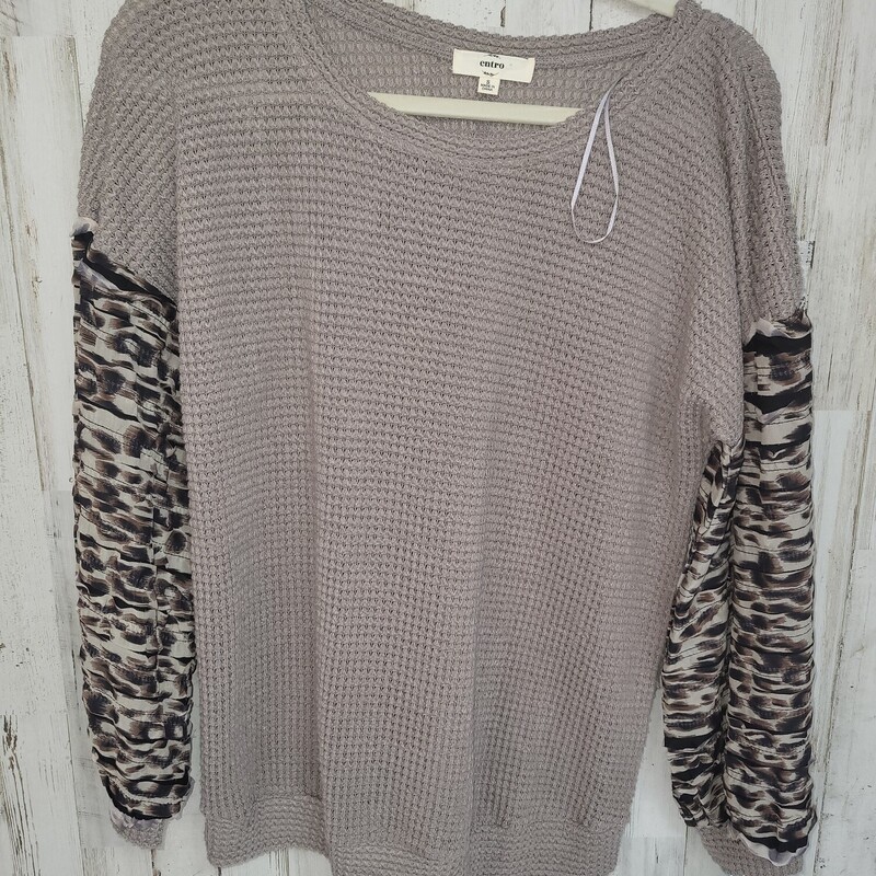 S Brown Knit Cheetah Slee