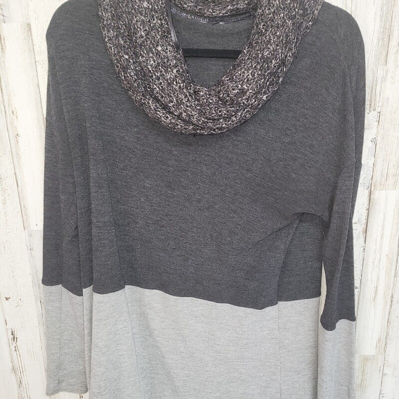 S Drk Grey Cowl Top