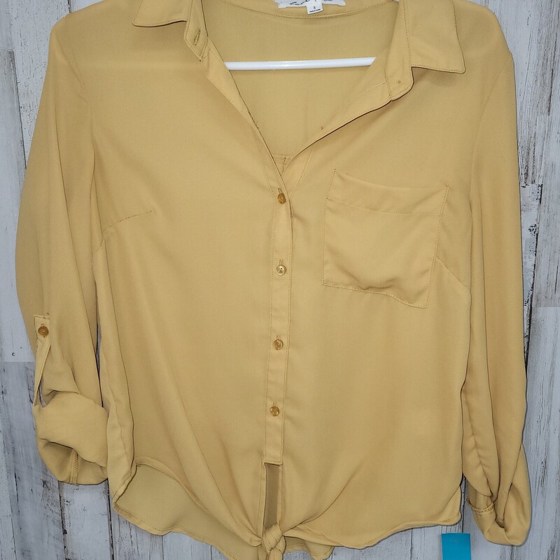 S Yellow Sheer Button Up