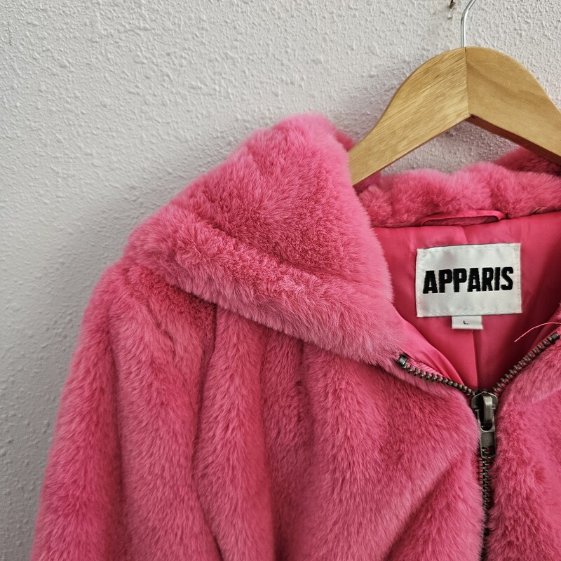 Apparis Faux Fur, Pink, Size: Large