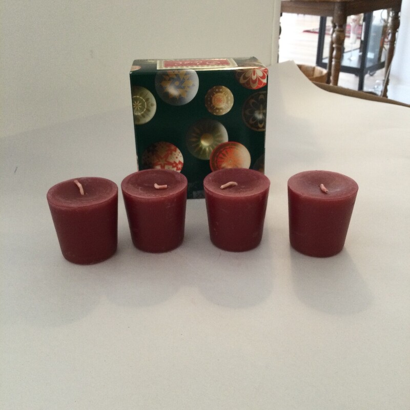 CrabTree & Evelyn Fragranced Votive Candles,
Burgundy,
Size: 1 3/8 X 1 1/2 In