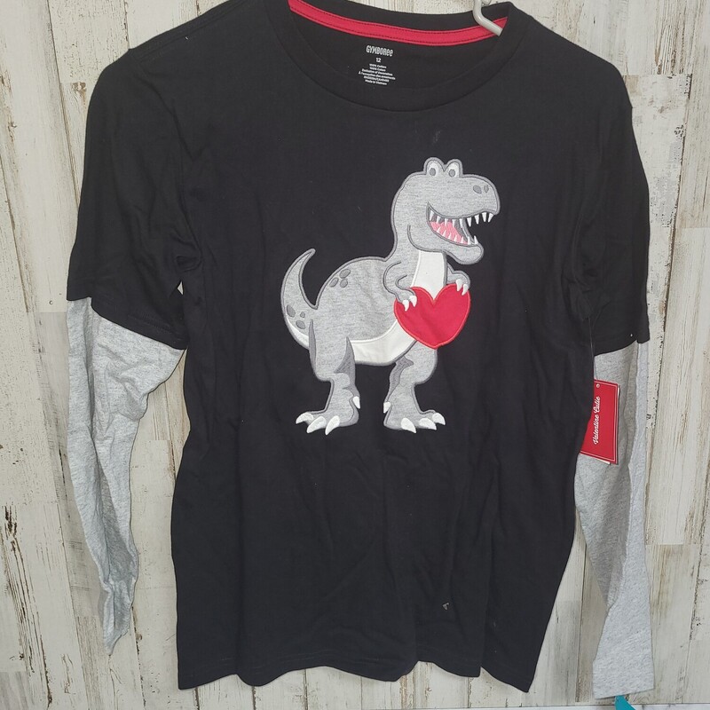 12 Black Dino Layered Tee