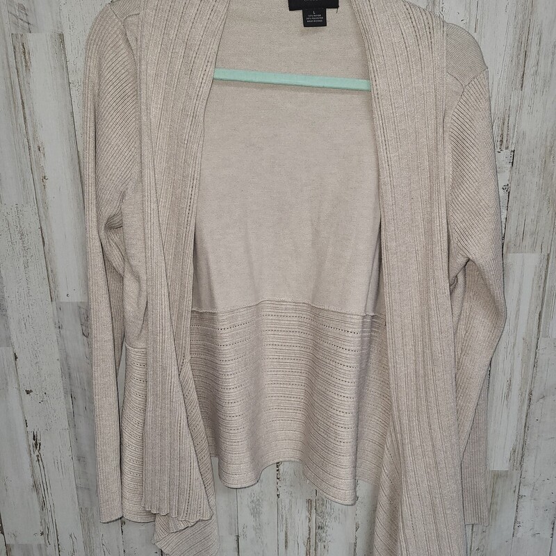 L Tan Knit Cardigan