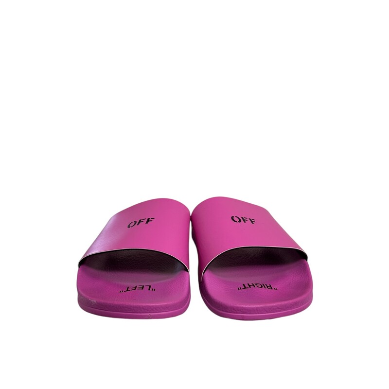 Off White Slides<br />
Purple<br />
 Size: 40<br />
Does not include original dust bag or box.