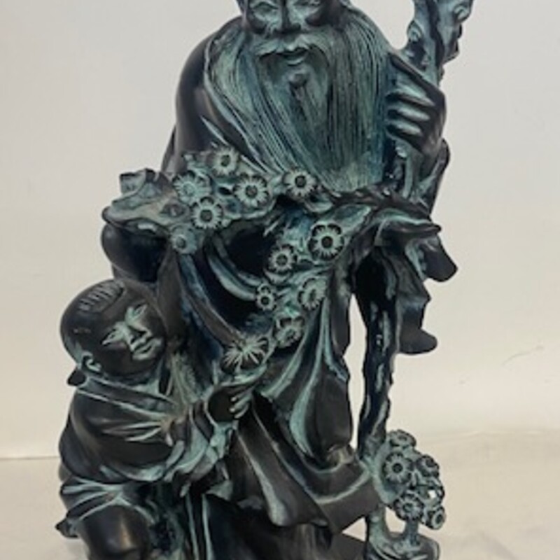 God Of Longevity Statue
Verdgris Heavy Resin(?)
Size: 7x6x14H
Wildwood Accents