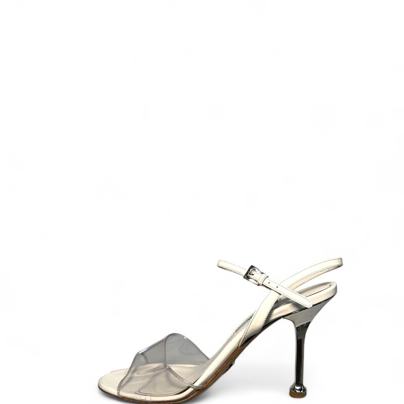 Prada Plexi Heels
 White/Clear
Size: 38.5
Does not include original dust bag or box.