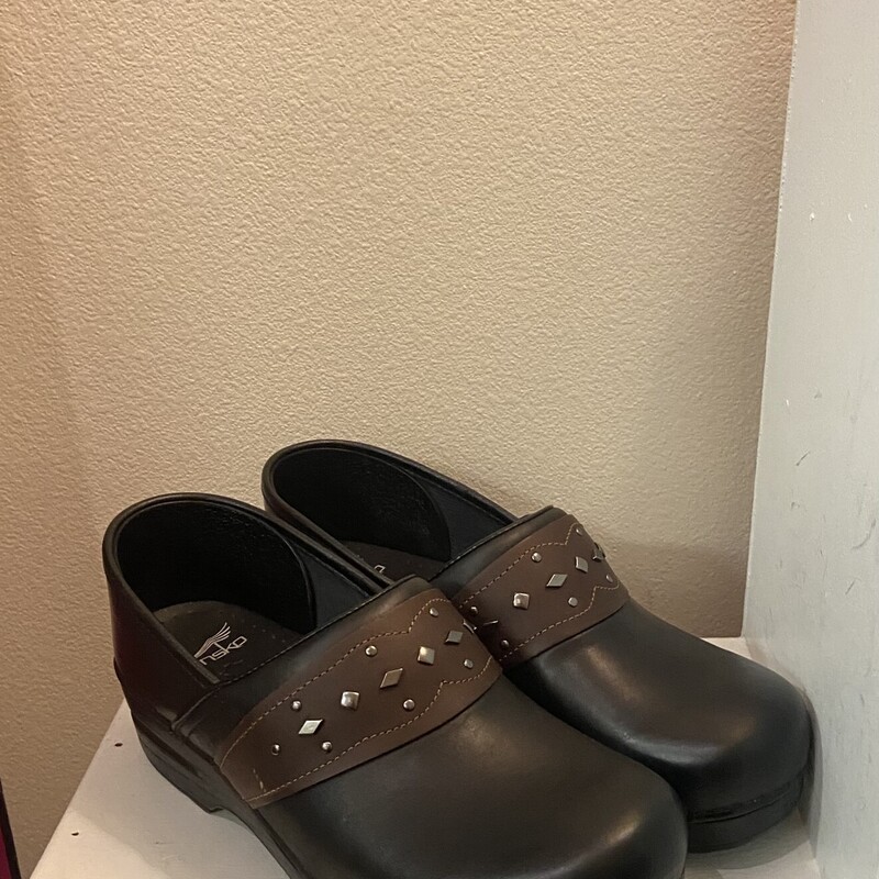 Blk/brstud Lther Clog