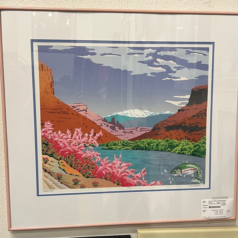 Colorado River Serigraph, Signed, Framed
28in x 25in