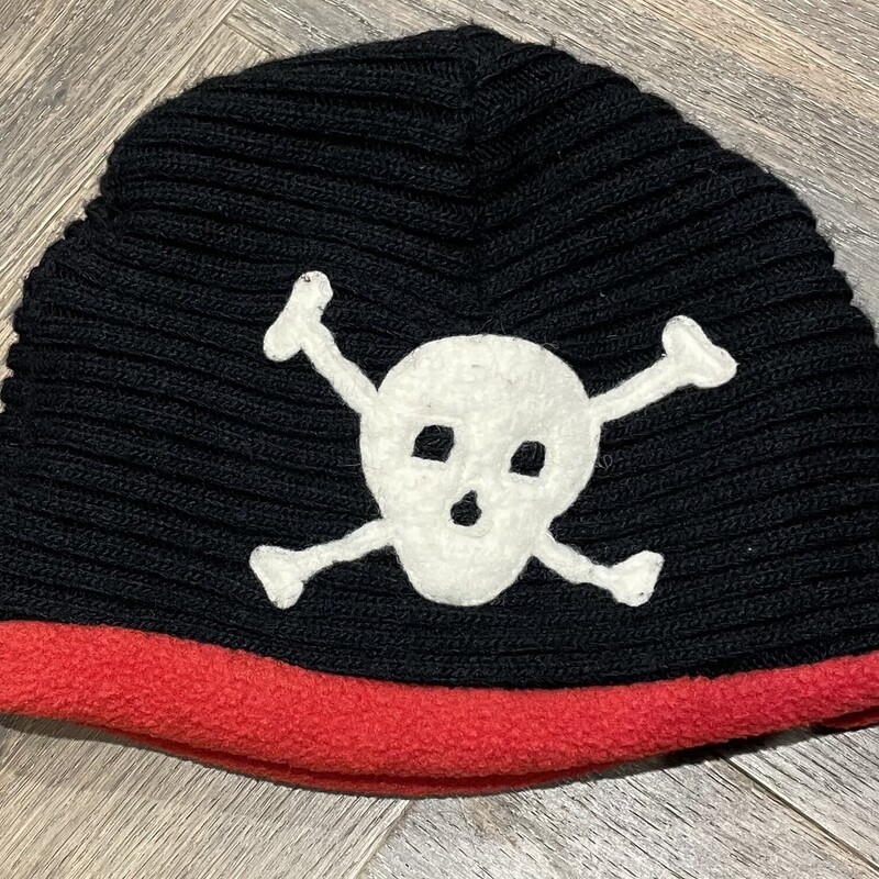 Skull Knit Beanie, Black, Size: 5-6Y