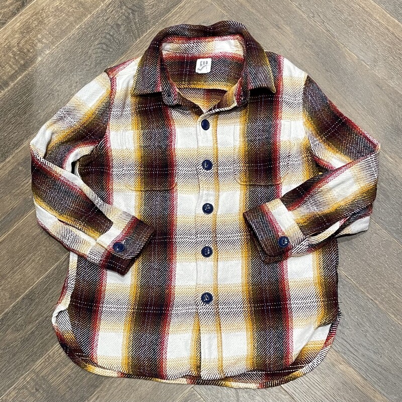 Baby Gap Button Down Shacket, Multi, Size: 6-7Y