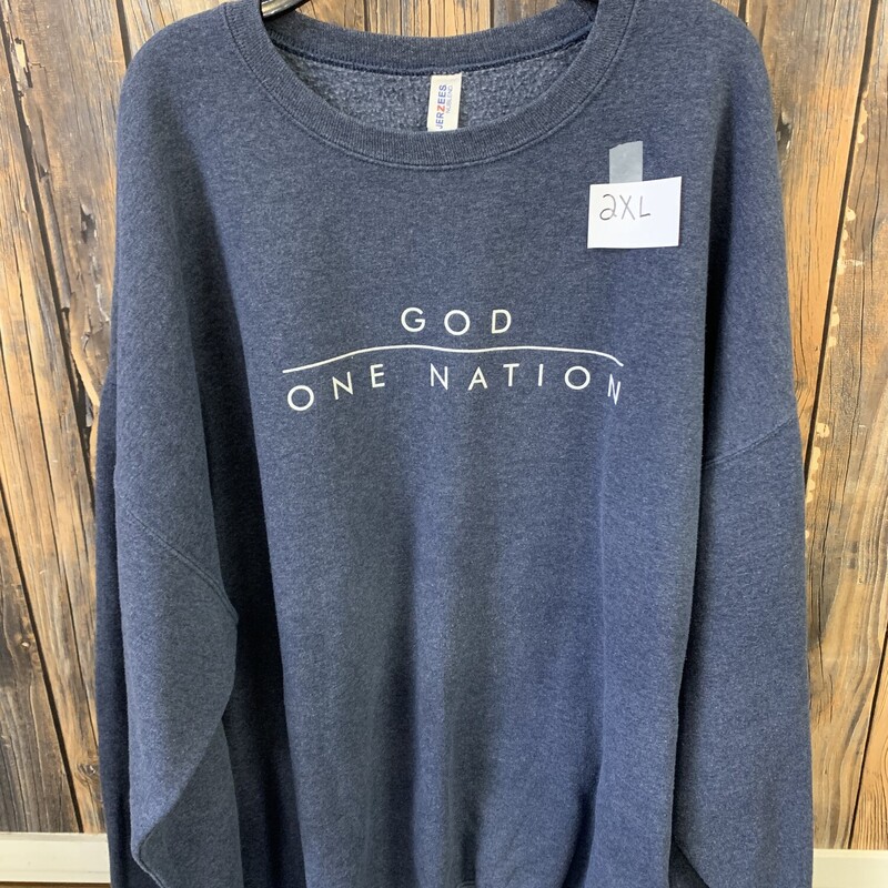 Blue God One Nation Sweatshirt, Size: 2XL