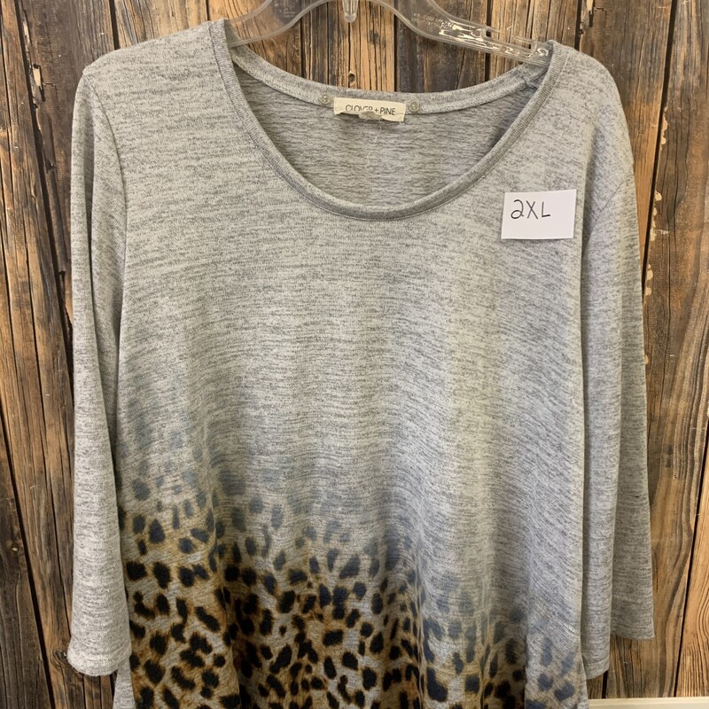 Gray Shirt Leopard Bottom