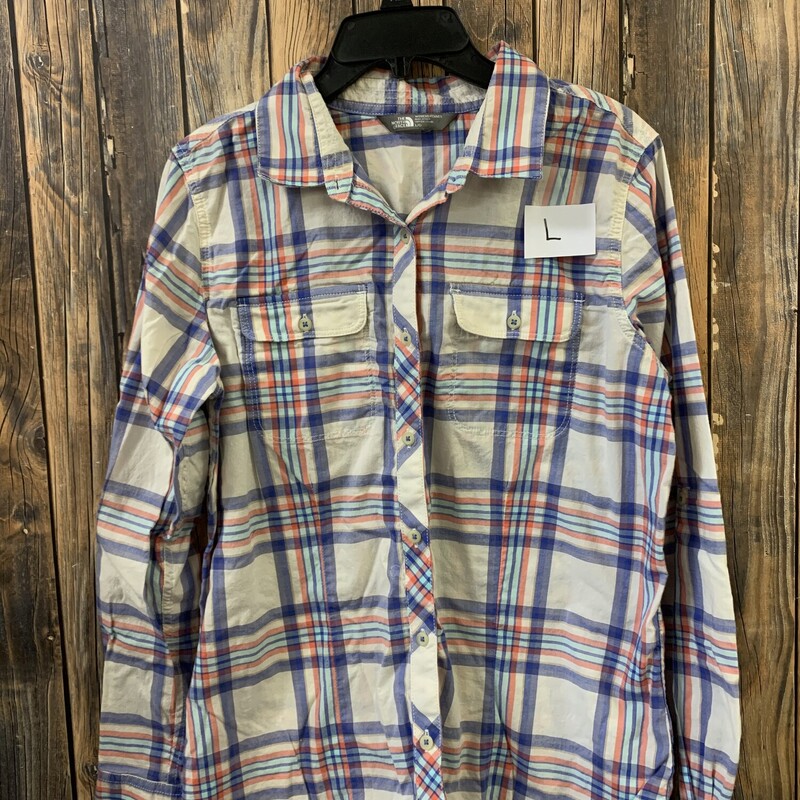 NorthFace Plaid Button Sh, Size: L