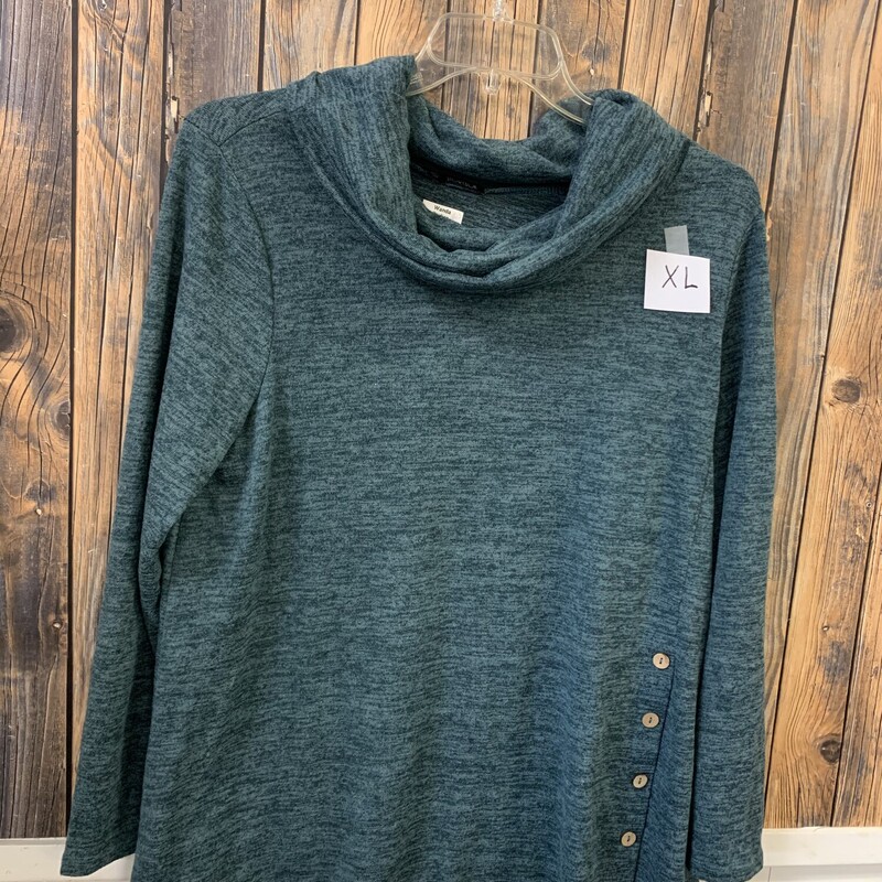 Green Sweater W Buttons, Size: XL