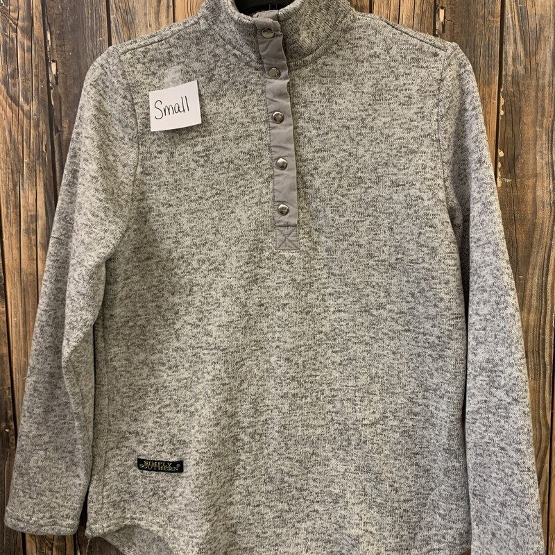 Gray SS Button Sweater, Size: S