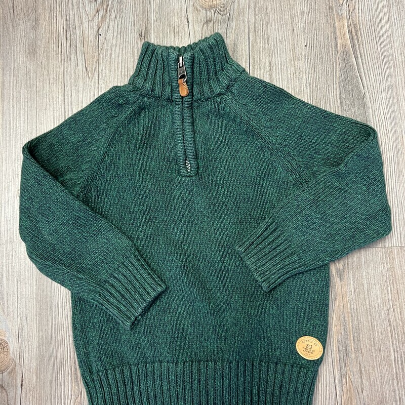 H&M Pull Over Knit Sweater, Green, Size: 2-4Y