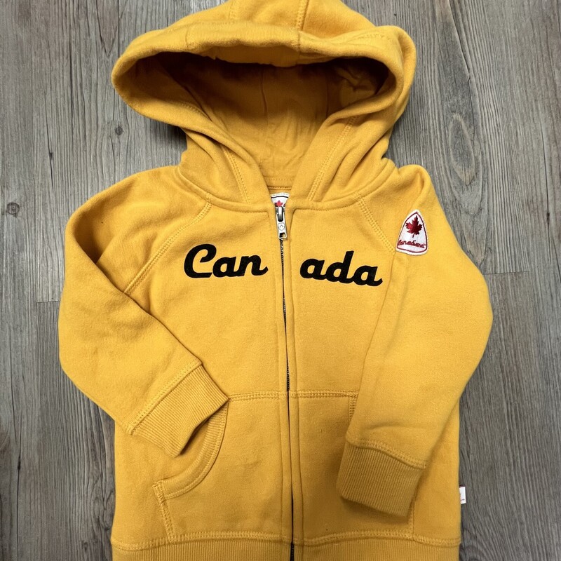 Canadiana Zip Sweater, Mustard, Size: 18-24M