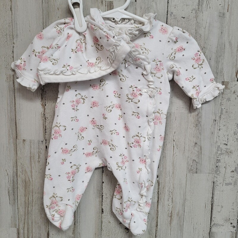 NB White Floral 2pc Sleep