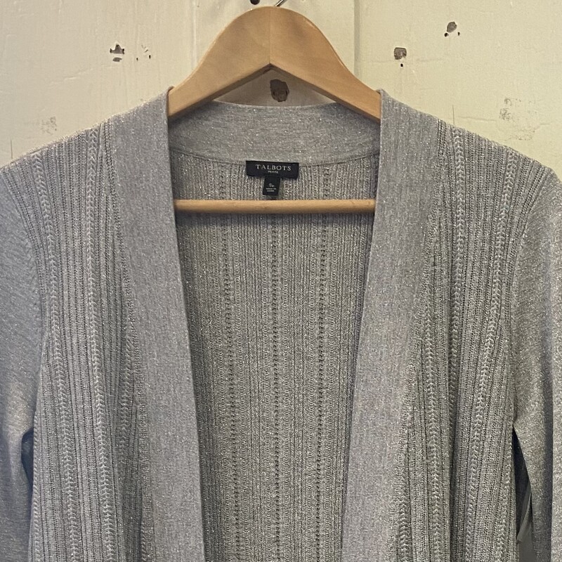 Gry/silver Rib Cardigan<br />
Gry/slv<br />
Size: S - P