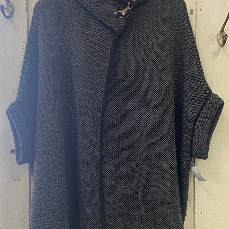 Blk/gry Poncho Sweater