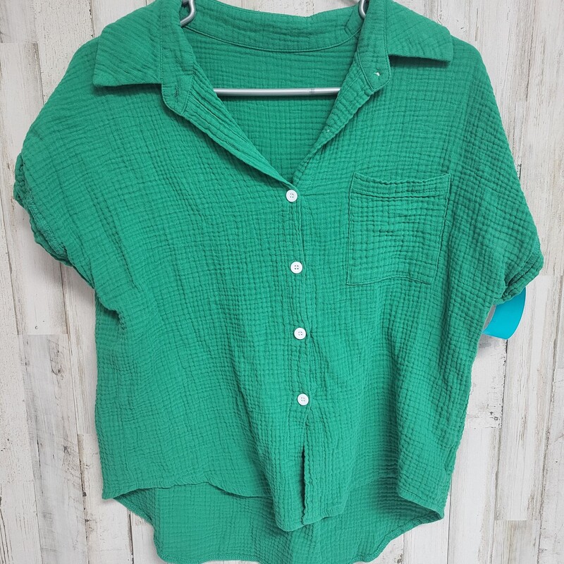 S Green Muslin Button Up