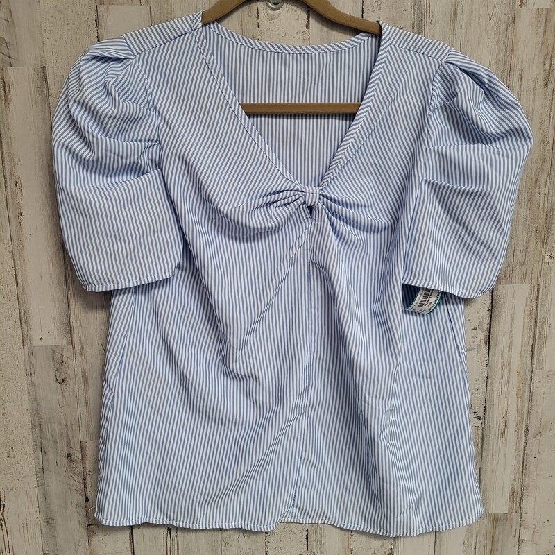 S Blue Stripe Bow Top