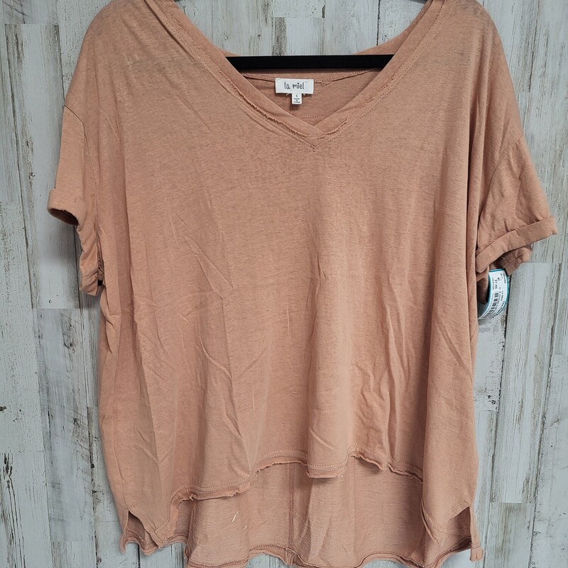 S Orange Cuff Sleeve Top