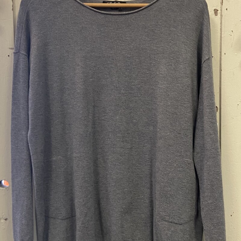 Grey Pearl Back Sweater