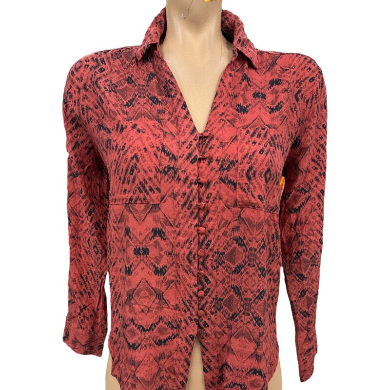 Velvet Heart Printed, Red/blk, Size: S