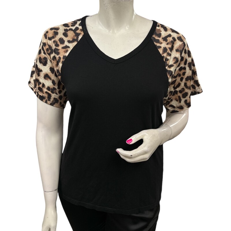 MSJ Leopard Sleeve, Blk/brwn, Size: XL