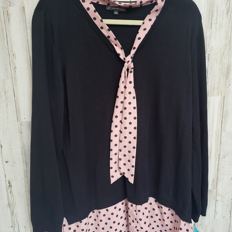 2X Black Knit Dotted Laye