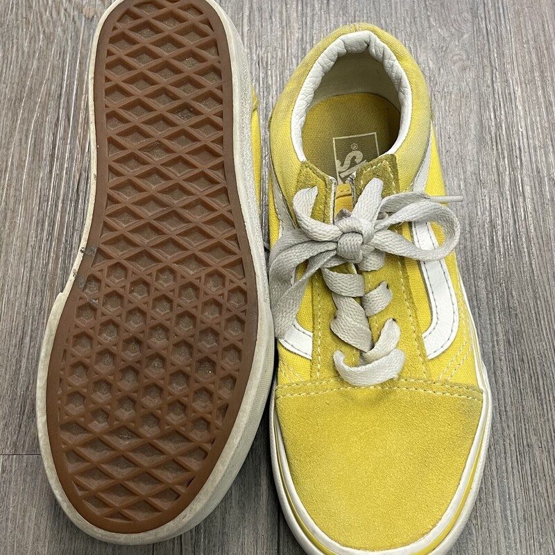 Vans Suede Lace Up Shoes, Yellow, Size: 1Y