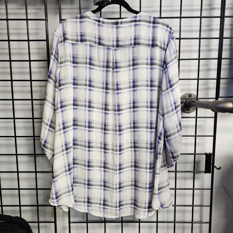 Rickis Blouse, Plaid, Size: 18