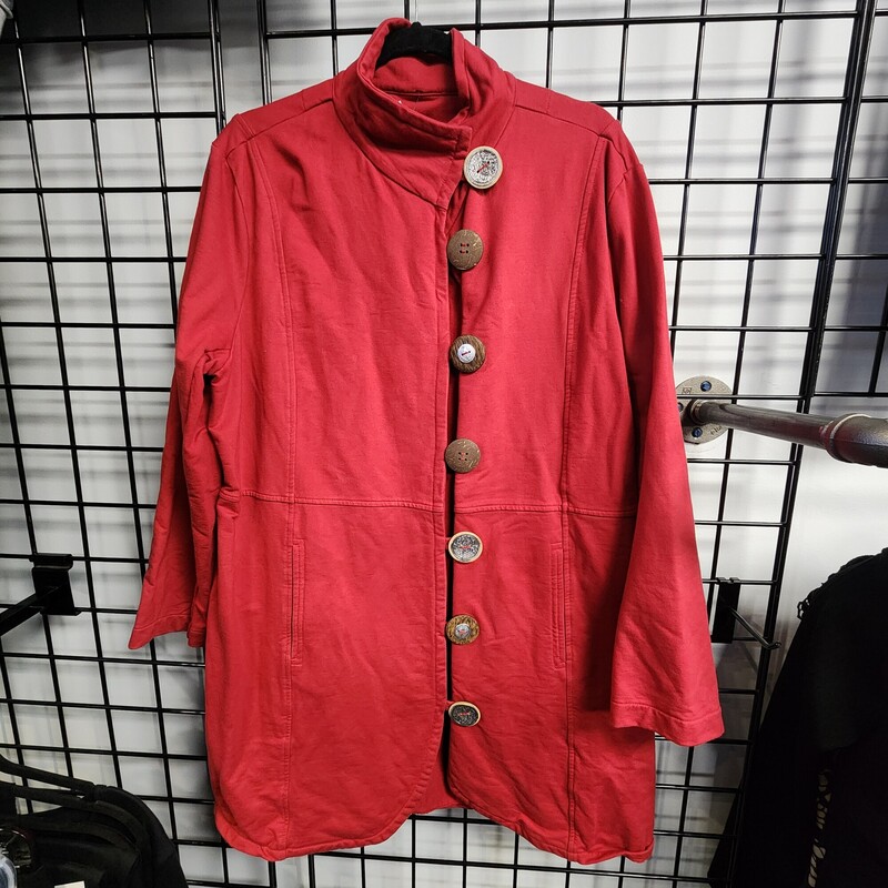 Neon Buddha Jacket, Red, Size: 2X