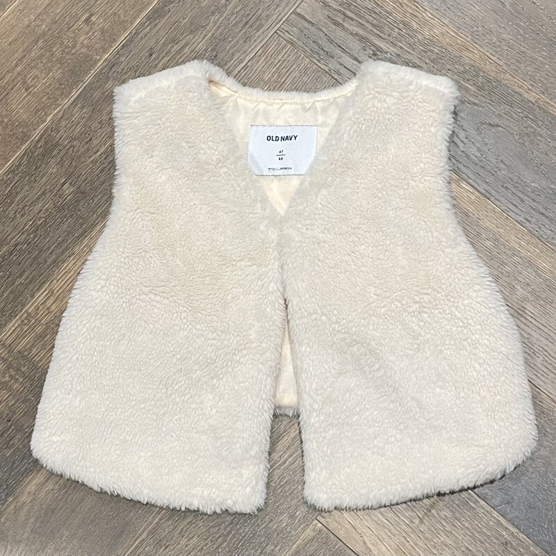 Old Navy Faux Fur  Vest, Beige, Size: 4Y