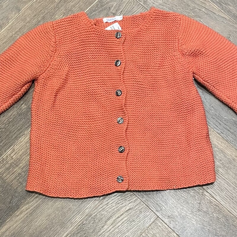 Boutchou Knit Cardigan, Orange, Size: 3Y