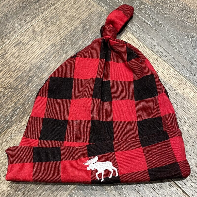 Baby Cotton Plaid Hat, Red, Size: 12-18M