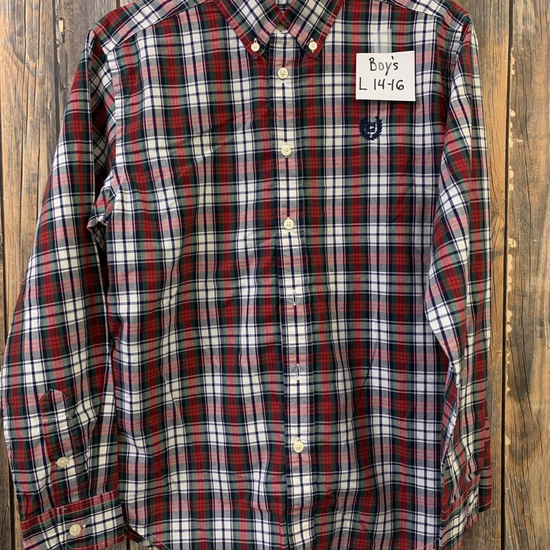 Red/green Chaps Shirt, Size: L 14-16