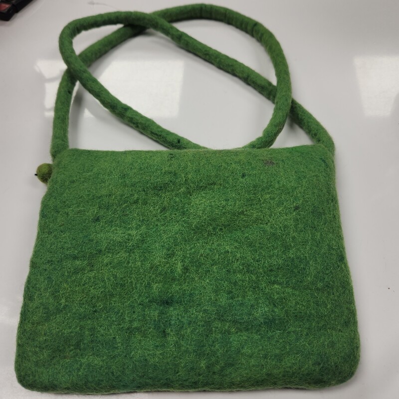 100 Wool Purse Nepal, Green, Size: Os