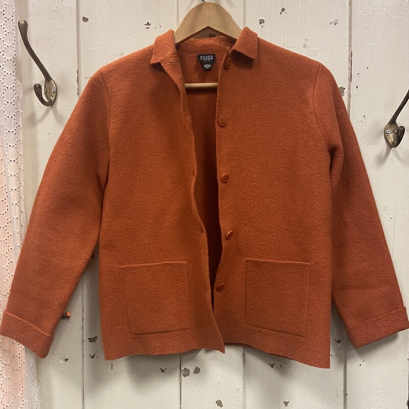 Org Wool Bttn Jacket<br />
Orange<br />
Size: S - P