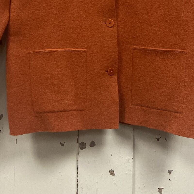 Org Wool Bttn Jacket<br />
Orange<br />
Size: S - P