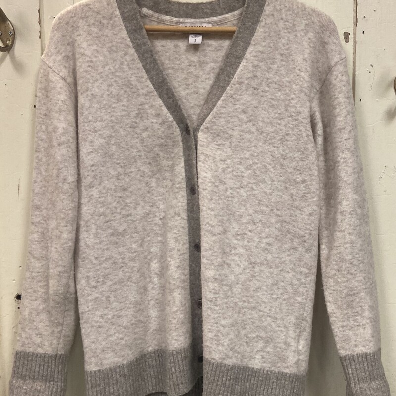 Oat/gy Wool Bttn Cardigan