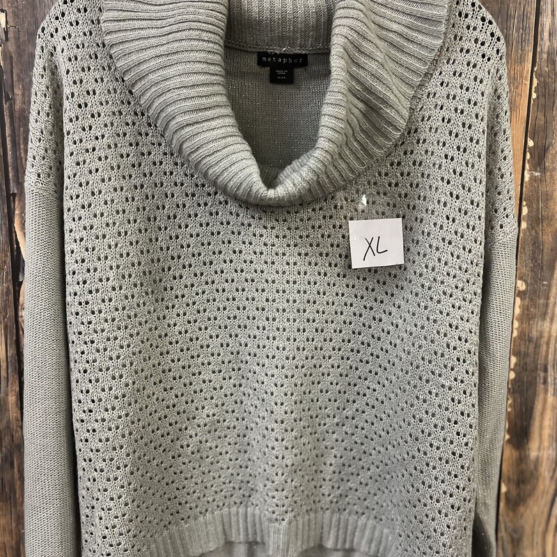 Gray Cowl Neck Sweater, Size: Xl